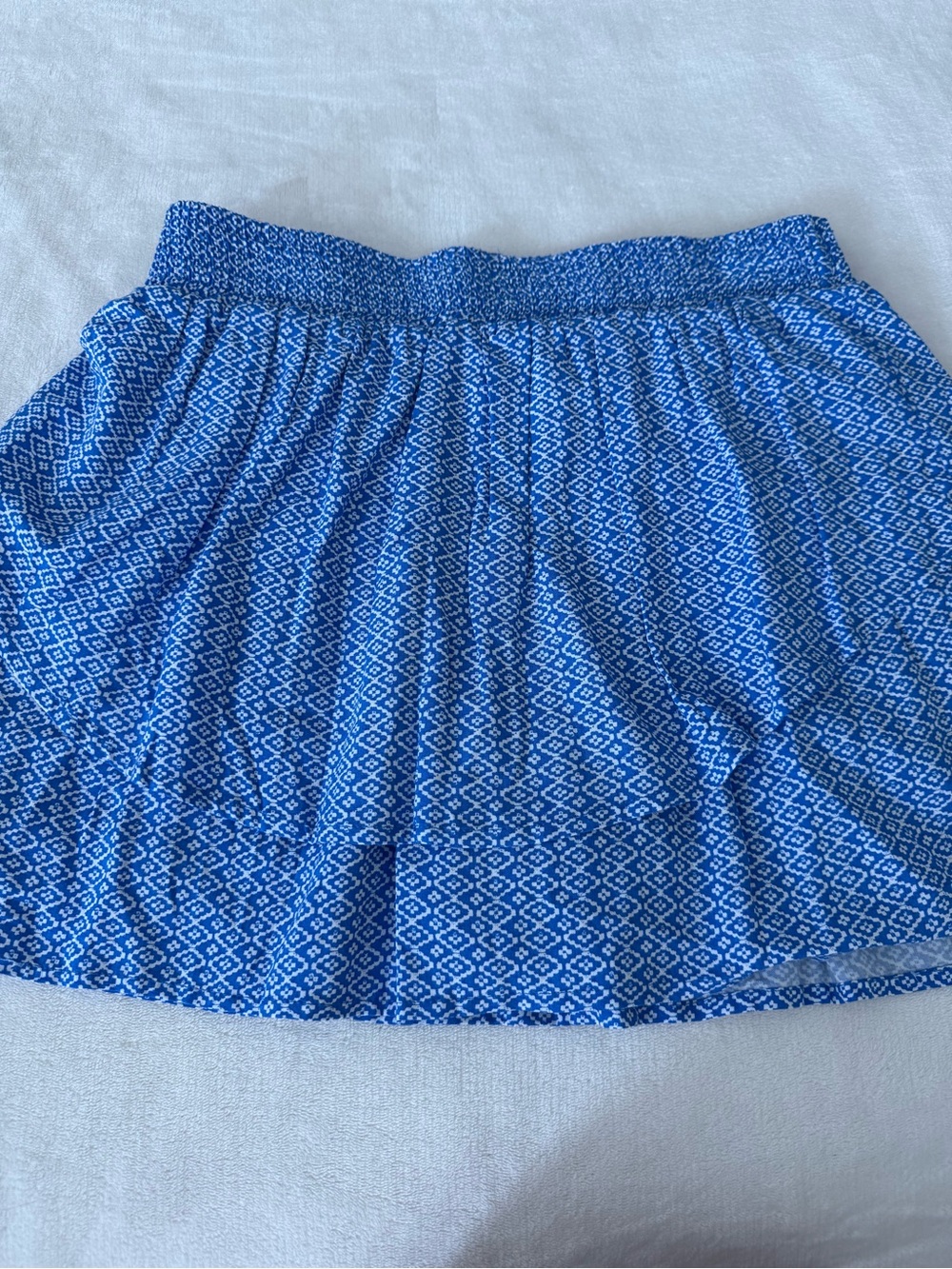 My Michelle Women’s XL Blue White Ruffle Skirt Skort E19